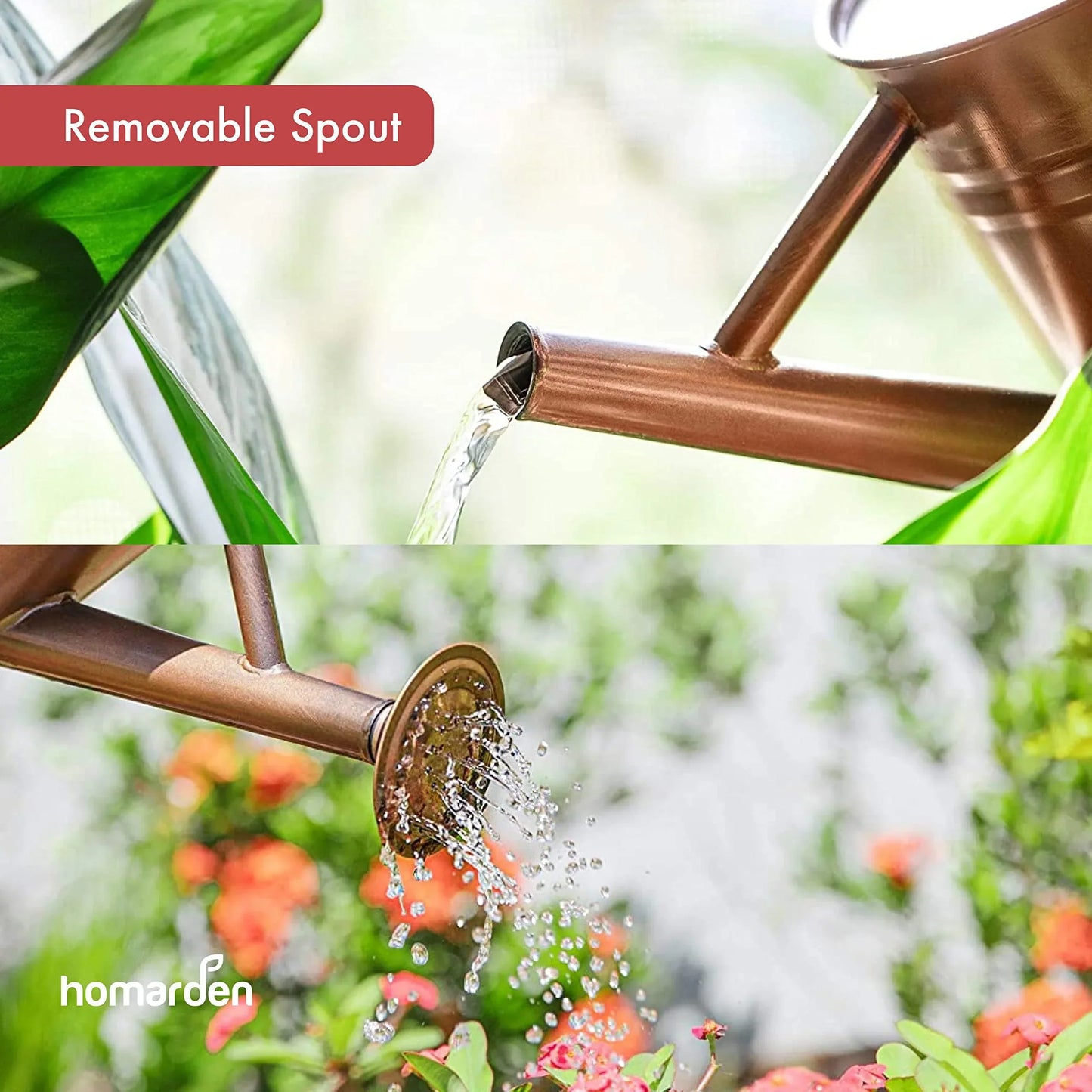 Homarden 81 oz. Copper Watering Can - Metal Spout - Galvanized for Indoor/Outdoor Plants - Gift & Decoration - Indoor Plant Watering Can, Watering Cans